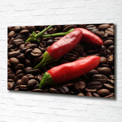 Foto canvas Chili en koffie