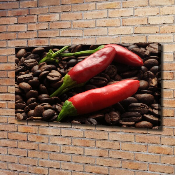 Foto canvas Chili en koffie