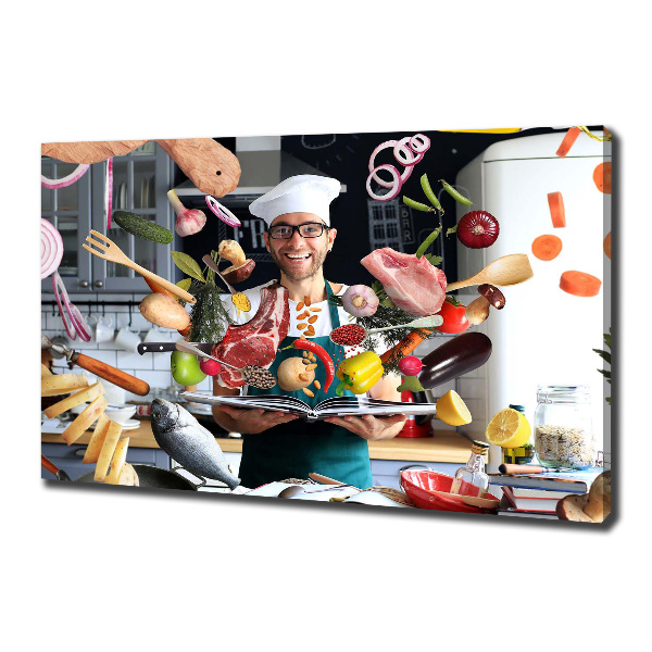 Canvas foto recepten van de chef