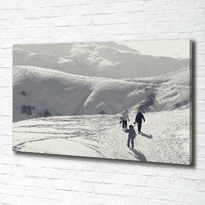 Foto op canvas Skiërs