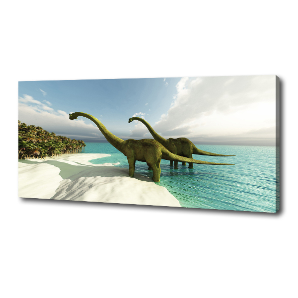 Foto op canvas Dinosaurussen op het strand