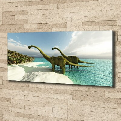 Foto op canvas Dinosaurussen op het strand