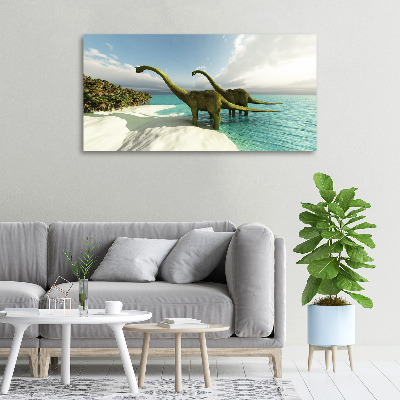Foto op canvas Dinosaurussen op het strand