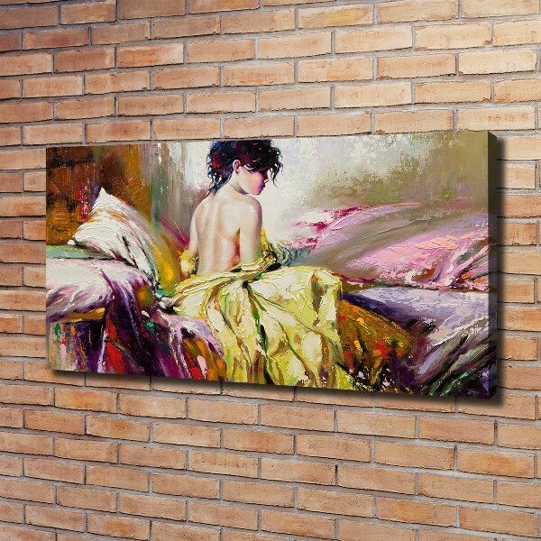 Canvas schilderij Halfnaakte vrouw