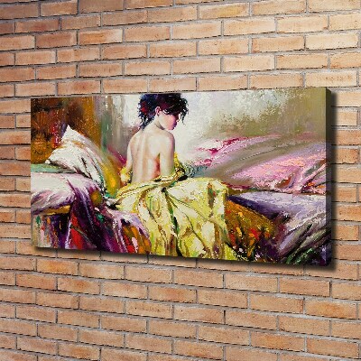 Canvas schilderij Halfnaakte vrouw