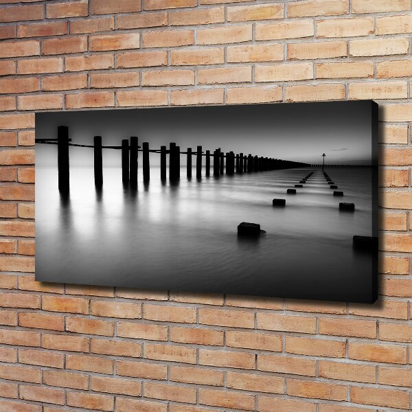 Schilderij op canvas golfbreker van de Theems