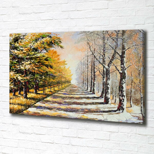 Schilderij op canvas Herfst versus winter