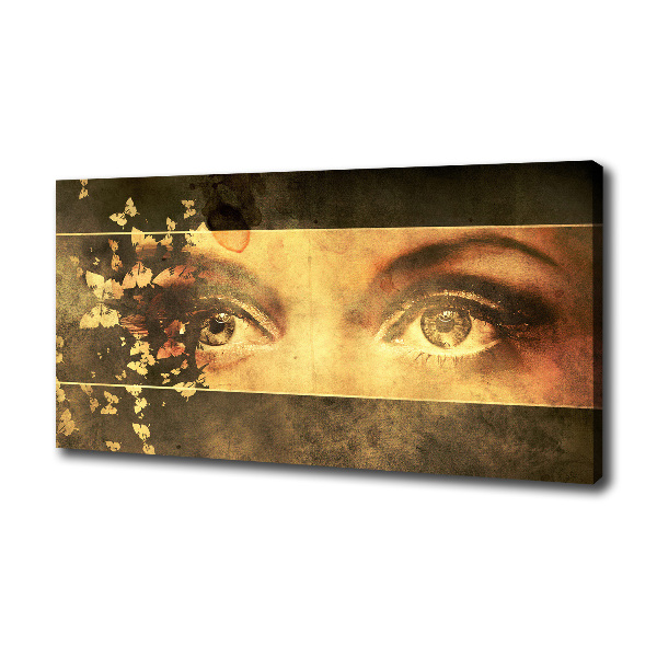 Canvas schilderij Ogen en vlinders