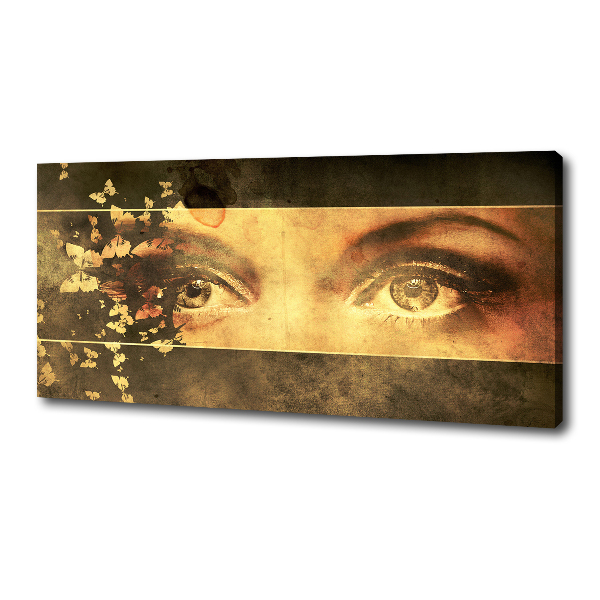 Canvas schilderij Ogen en vlinders