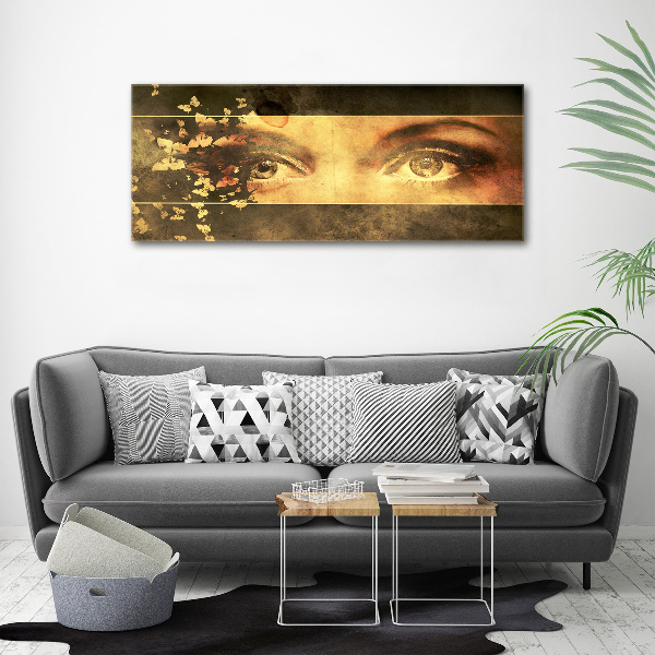 Canvas schilderij Ogen en vlinders