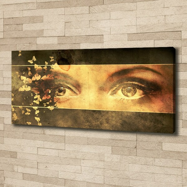Canvas schilderij Ogen en vlinders