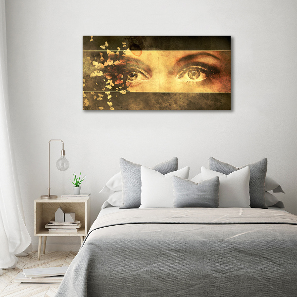 Canvas schilderij Ogen en vlinders