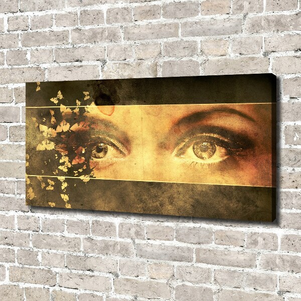 Canvas schilderij Ogen en vlinders