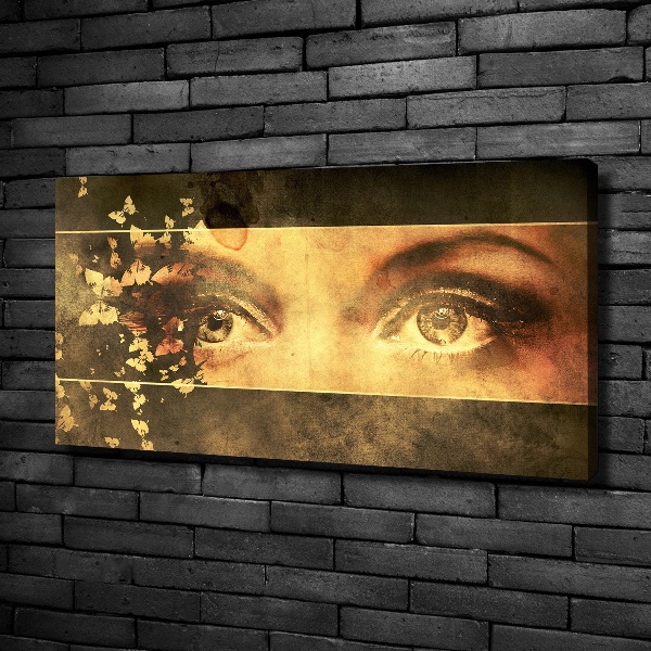 Canvas schilderij Ogen en vlinders