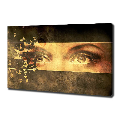 Canvas schilderij Ogen en vlinders