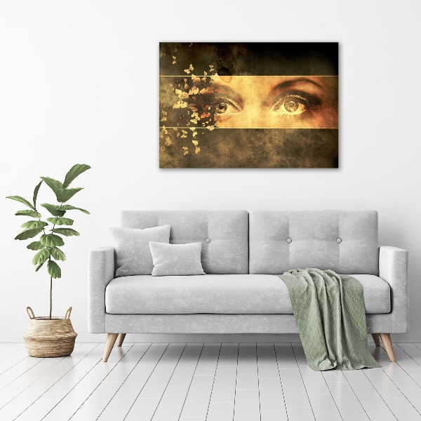 Canvas schilderij Ogen en vlinders