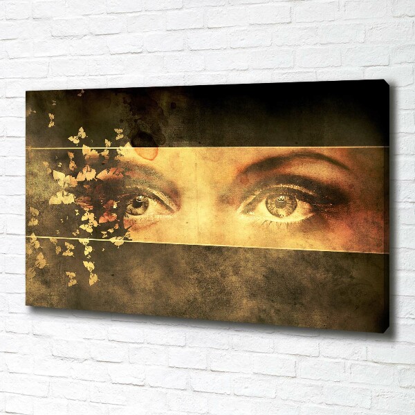 Canvas schilderij Ogen en vlinders