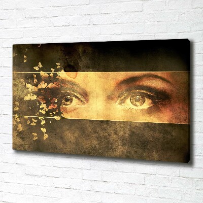 Canvas schilderij Ogen en vlinders