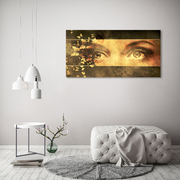 Canvas schilderij Ogen en vlinders