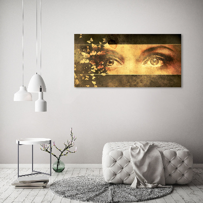 Canvas schilderij Ogen en vlinders