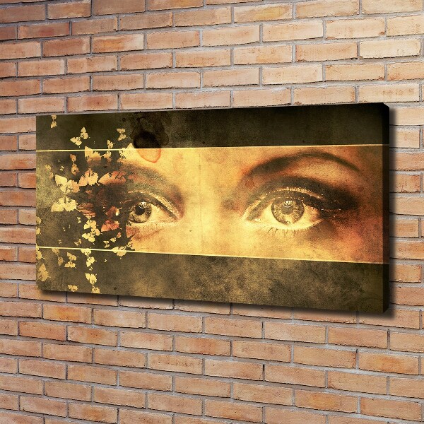 Canvas schilderij Ogen en vlinders