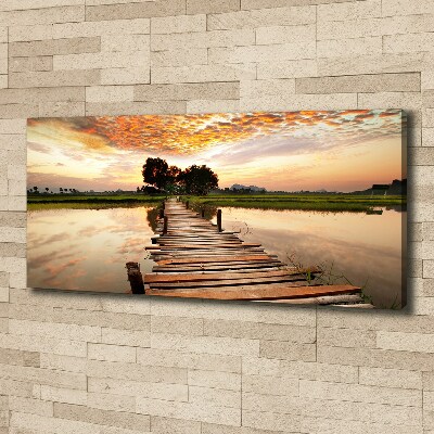 Foto op canvas Houten brug