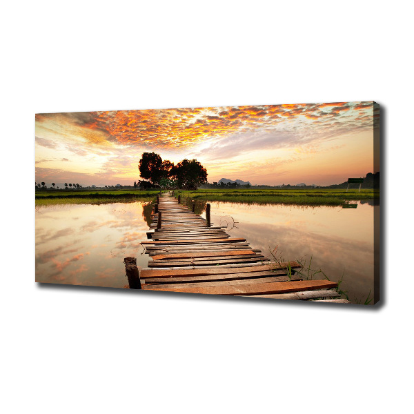 Foto op canvas Houten brug