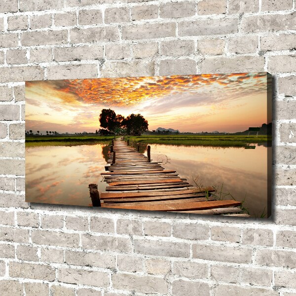 Foto op canvas Houten brug