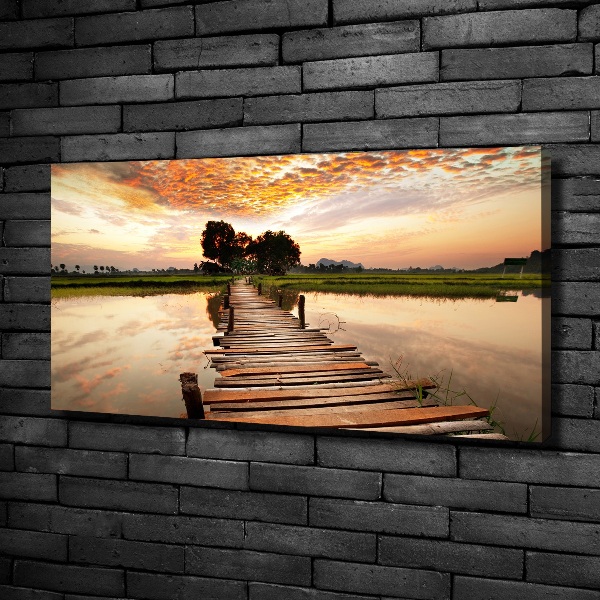 Foto op canvas Houten brug