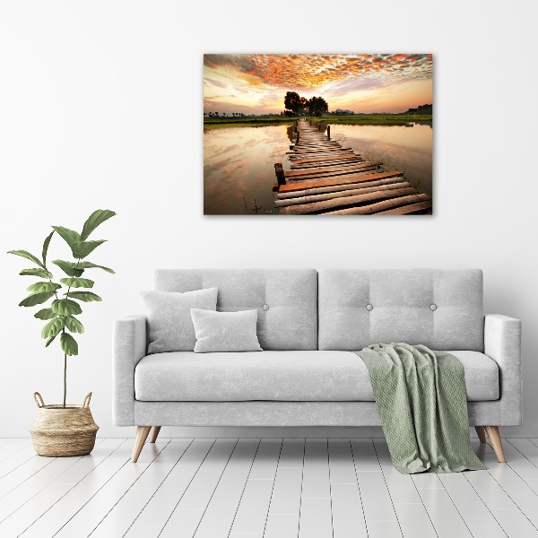 Foto op canvas Houten brug