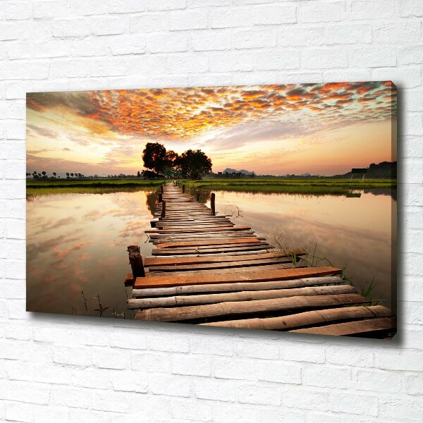 Foto op canvas Houten brug