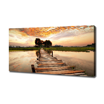 Foto op canvas Houten brug