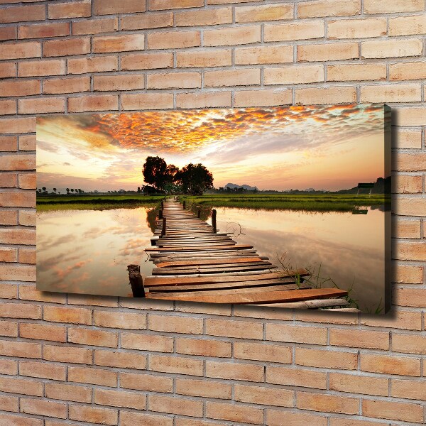 Foto op canvas Houten brug