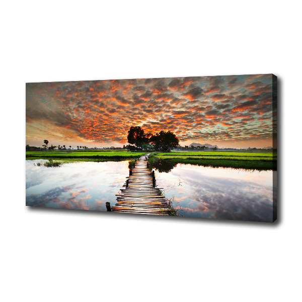 Foto op canvas Houten brug