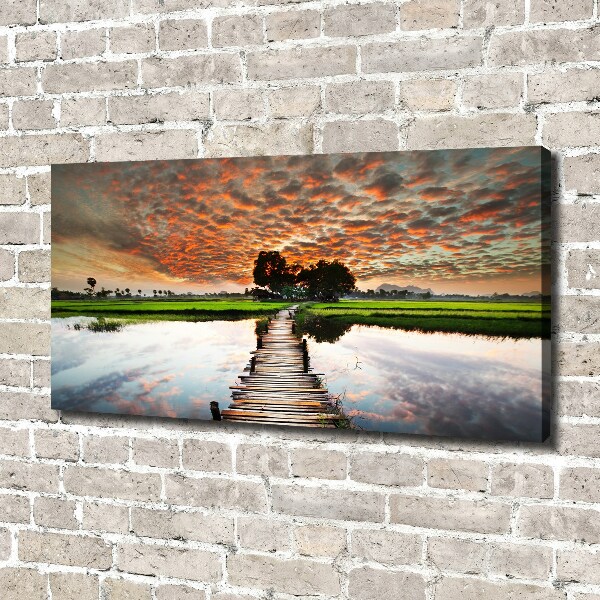 Foto op canvas Houten brug