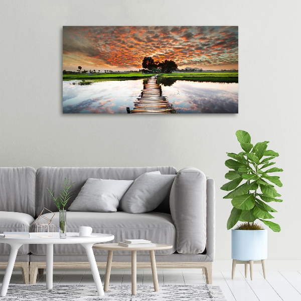 Foto op canvas Houten brug
