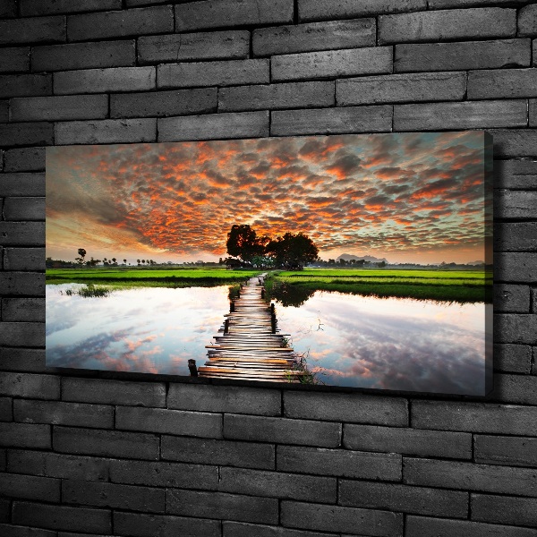 Foto op canvas Houten brug