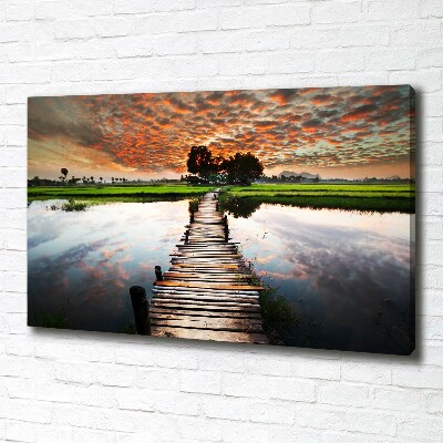 Foto op canvas Houten brug