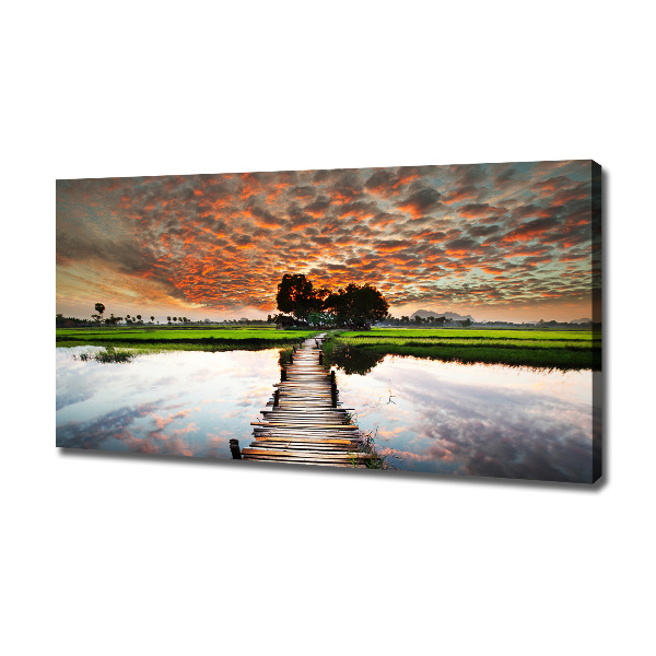 Foto op canvas Houten brug