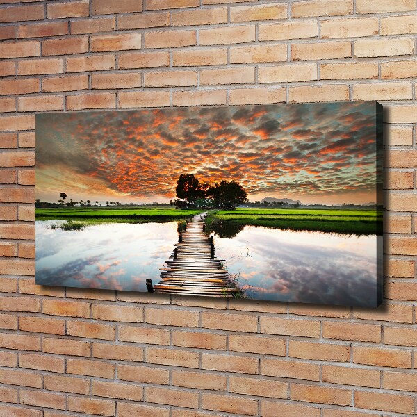 Foto op canvas Houten brug