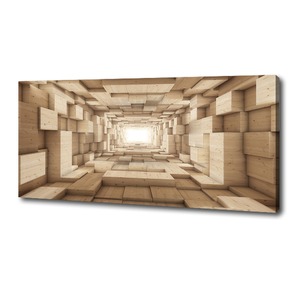 Canvas foto Houten tunnel