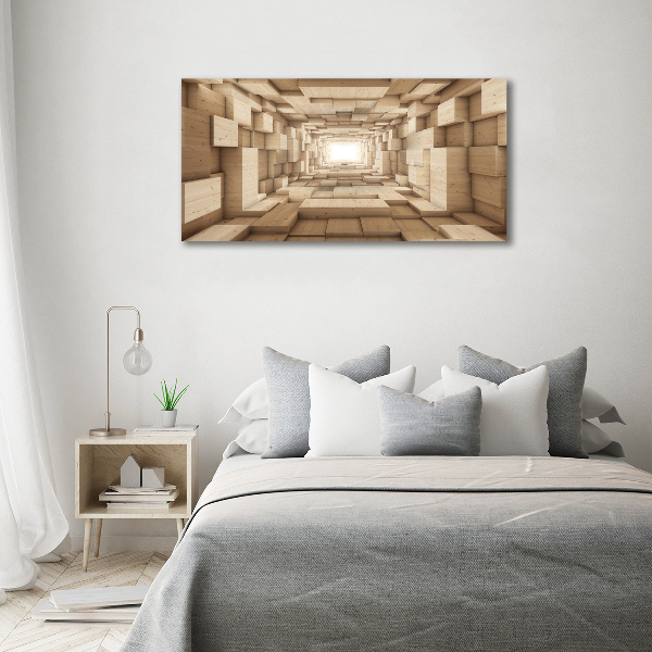 Canvas foto Houten tunnel