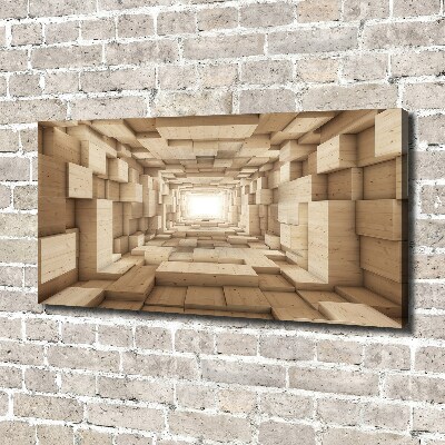 Canvas foto Houten tunnel