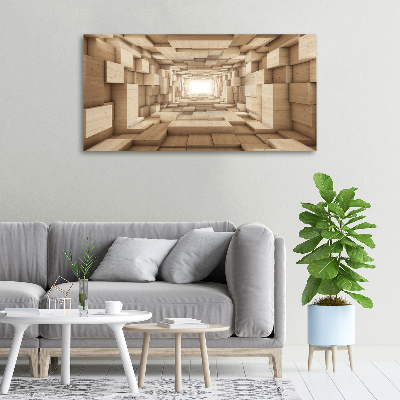 Canvas foto Houten tunnel