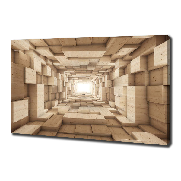 Canvas foto Houten tunnel