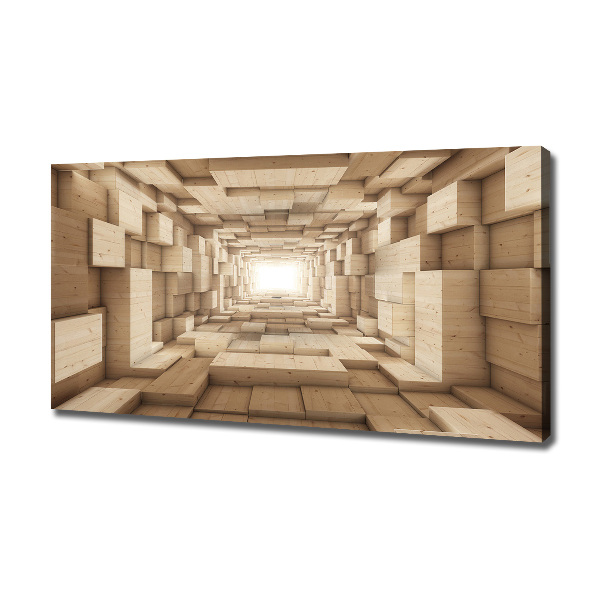 Canvas foto Houten tunnel