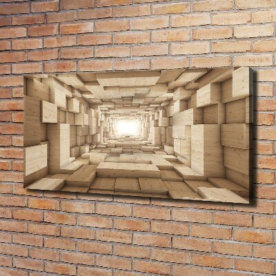 Canvas foto Houten tunnel