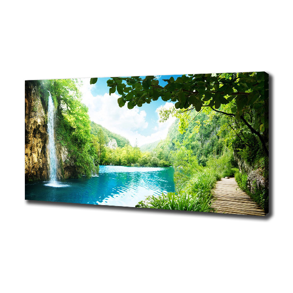Foto canvas Waterval in het bos