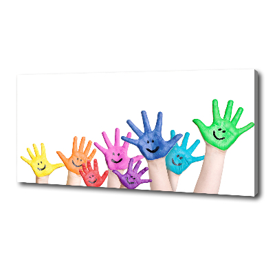 Canvas foto Geschilderde handen