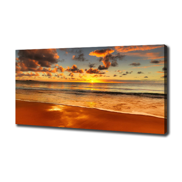 Schilderij op canvas Zonsondergangstrand